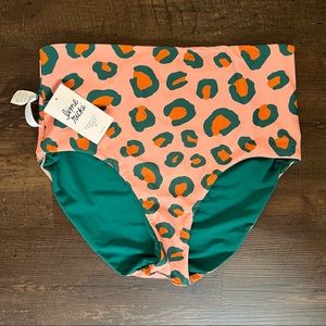 PEACH LEOPARD / JADE REVERSIBLE ULTRA HIGH-WAIST BOTTOM